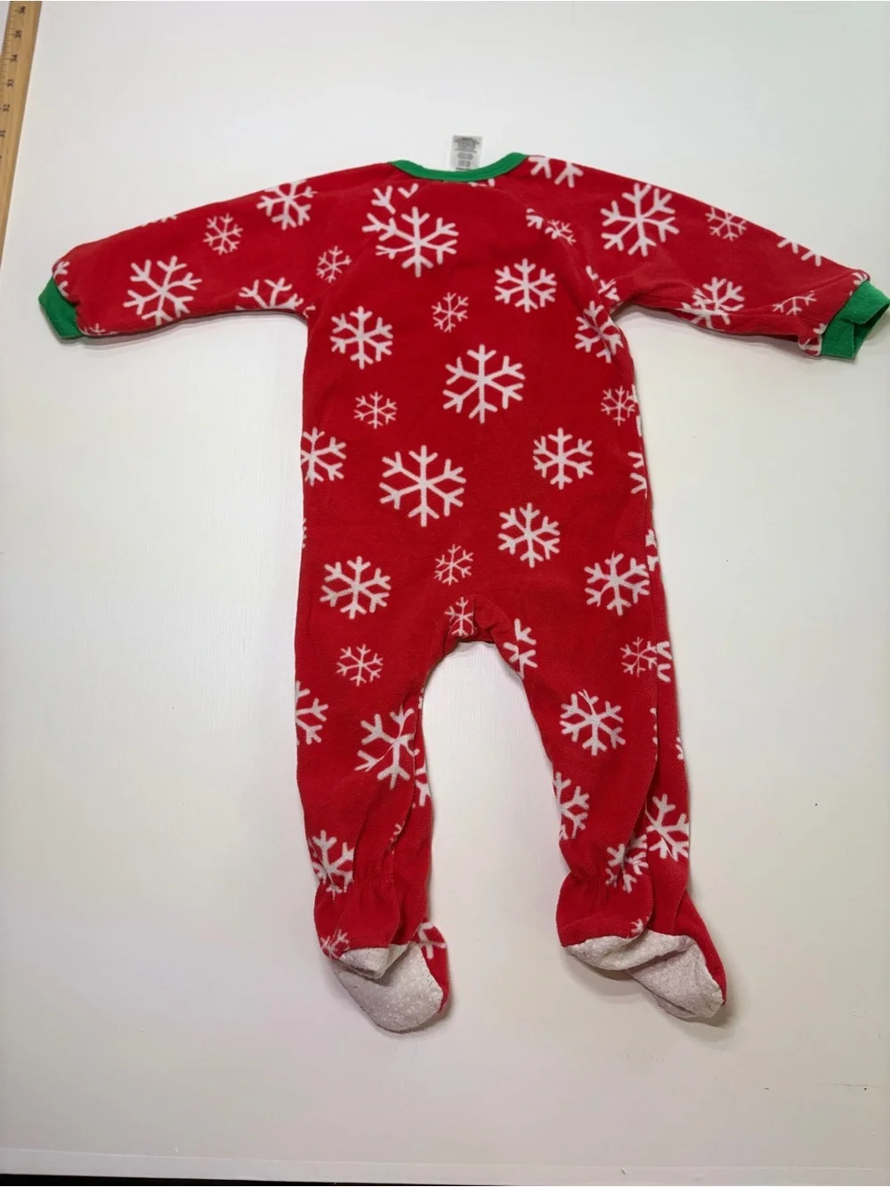 Gerber Baby Red Christmas Snowflake Footed Pajamas 12M